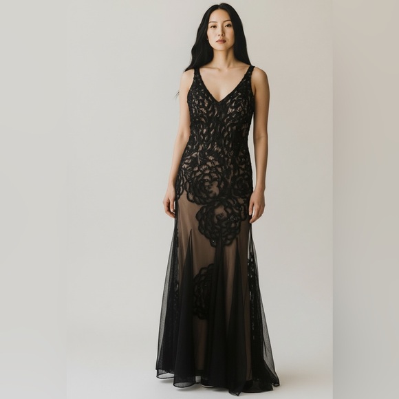 Sue Wong Dresses & Skirts - Sue Wong Black Lace Maxi Dress
